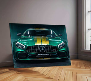 Mercedes Racing Neon LED Metal Poster â High-Performance Motorsport Wall Art - TURTLEWINGS 