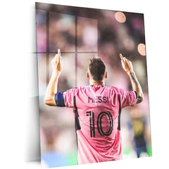 Lionel Messi Metal Poster | Football Legend Portrait | GOAT Wall Art