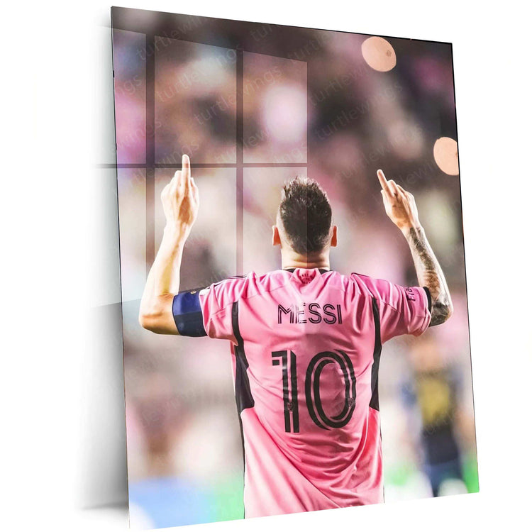 Lionel Messi Metal Poster | Football Legend Portrait | GOAT Wall Art - TURTLEWINGS 