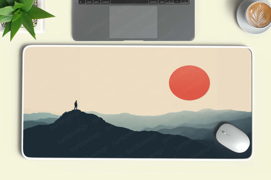 Mountains Sunrise Minimalist Deskmat | Wake Up to Nature's Beauty