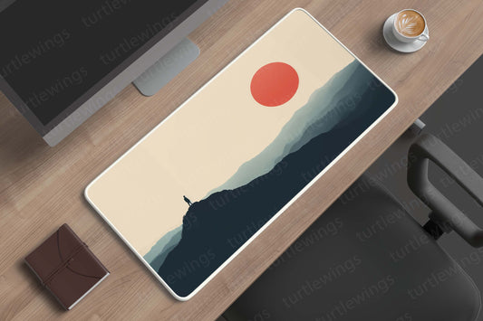 Mountains Sunrise Minimalist Deskmat | Wake Up to Nature's Beauty