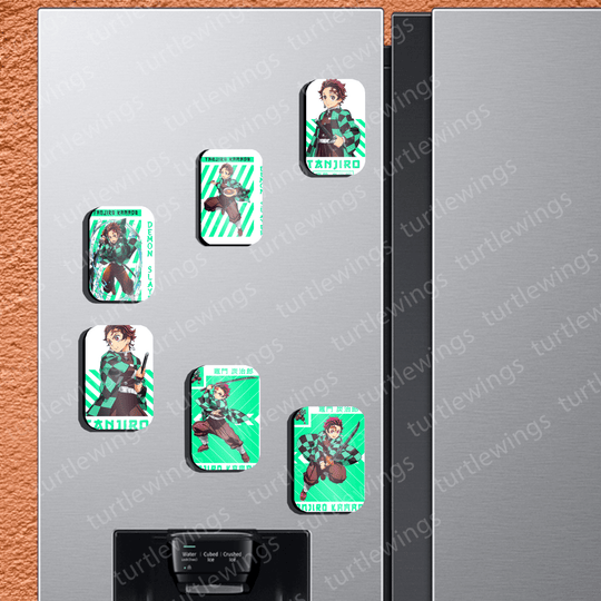 Tanjiro Kamado thedemon Slayer HD Metal Fridge Magnet Combo (Set of 5) | Turtlewings Collection