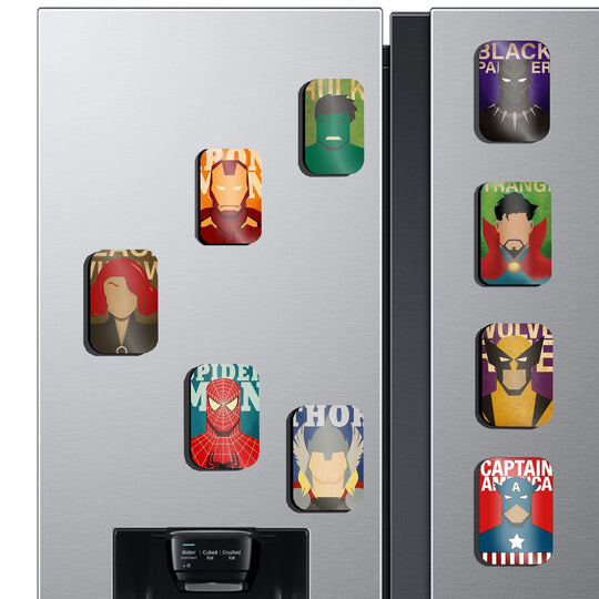 Marvel Super Heroes Fridge Magnets | Set of 9 Iconic Characters