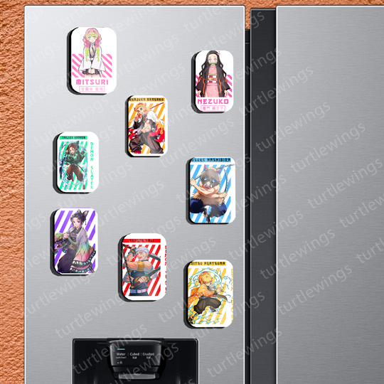 The demon Slayer Ultimate Character Set HD Metal Fridge Magnets ( 46 Units ) | Turtlewings Exclusive