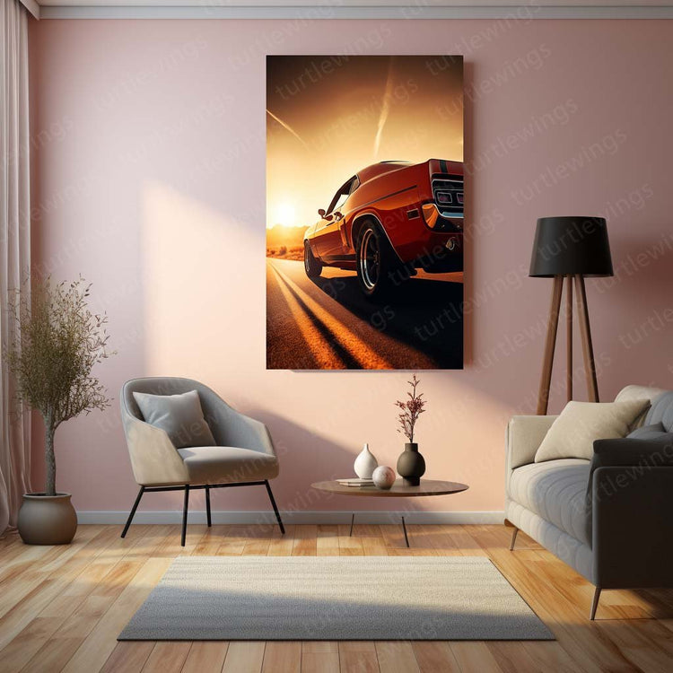 Classic Muscle Car Metal Poster | Vintage Power | Turtlewings Auto Art