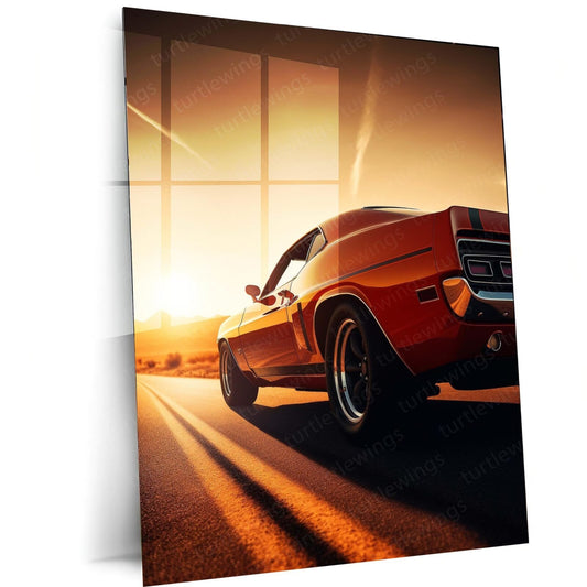 Classic Muscle Car Metal Poster | Vintage Power | Turtlewings Auto Art