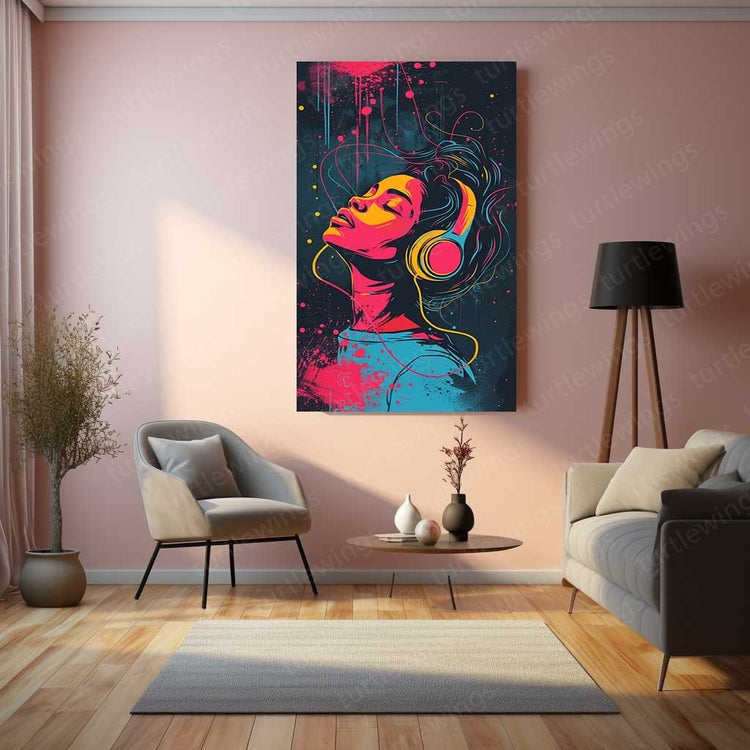 Harmony in Motion: Music Art Metal Poster | Turtlewings Melodic Collection