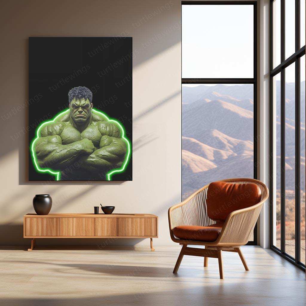 Hulk Neon LED Metal Poster - TURTLEWINGS 