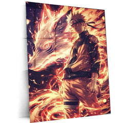 Naruto x Kurama Metal Poster – Legendary Tailed Beast & Ninja Duo | Naruto Anime Wall Art 3