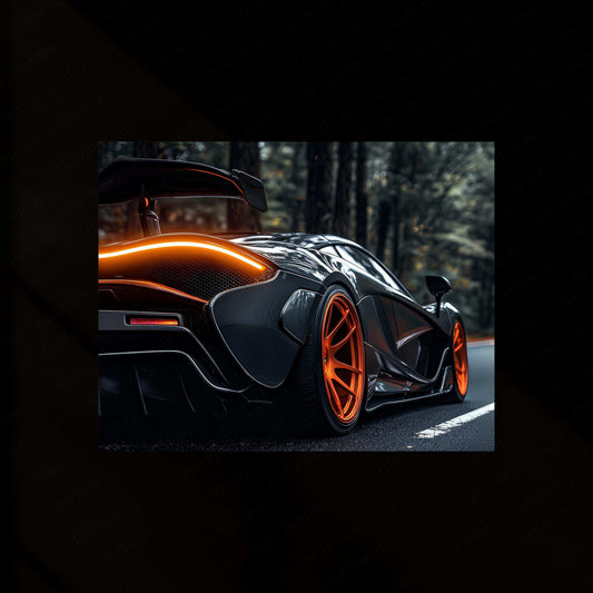 McLaren P1 Neon LED Metal Frame – Luxury Supercar Wall Art