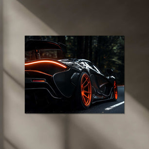 McLaren P1 Neon LED Metal Frame â Luxury Supercar Wall Art