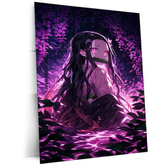 Nezuko Kamado Metal Poster – Demon Slayer’s Fiery Protector | Stunning Nezuko Anime Wall Art 2