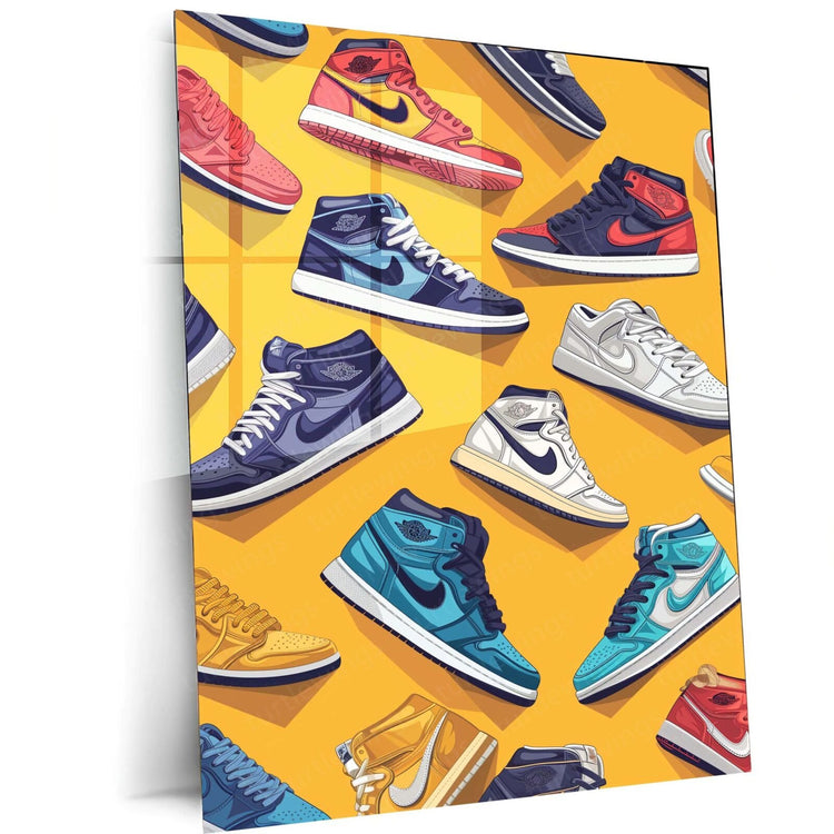 Sneakerhead Dreams: Nike Shoes Pattern Metal Poster | Turtlewings Fashion Series