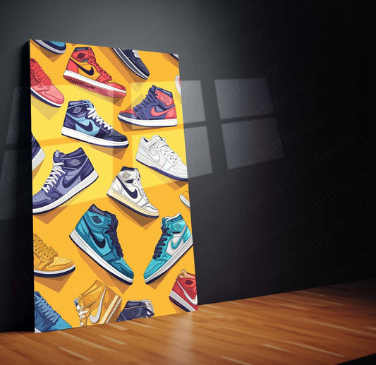 Sneakerhead Dreams: Nike Shoes Pattern Metal Poster | Turtlewings Fashion Series