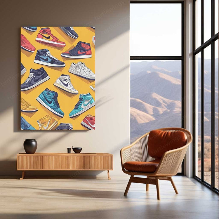 Sneakerhead Dreams: Nike Shoes Pattern Metal Poster | Turtlewings Fashion Series