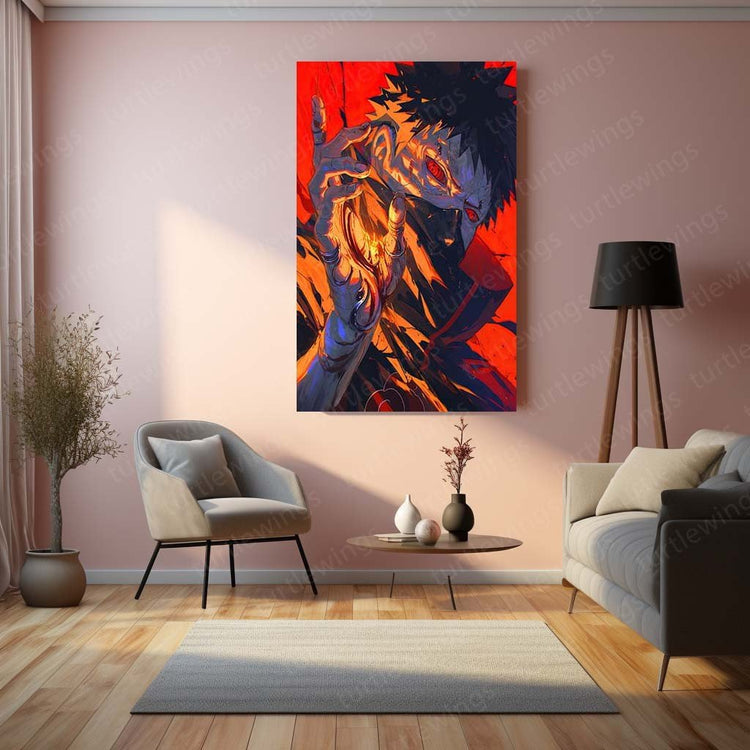 Masked Sorrow - Obito Uchiha Naruto Anime Metal Poster | Shinobi Wall Art | HD Quality