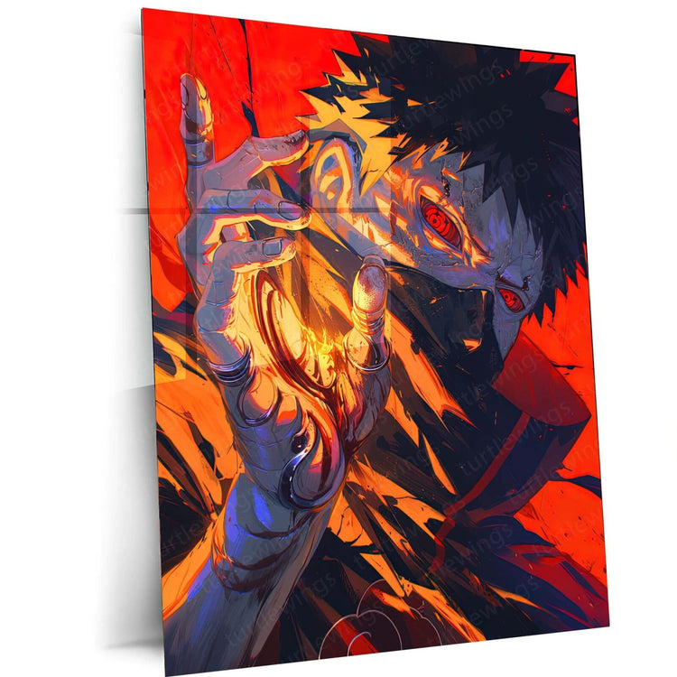 Masked Sorrow - Obito Uchiha Naruto Anime Metal Poster | Shinobi Wall Art | HD Quality