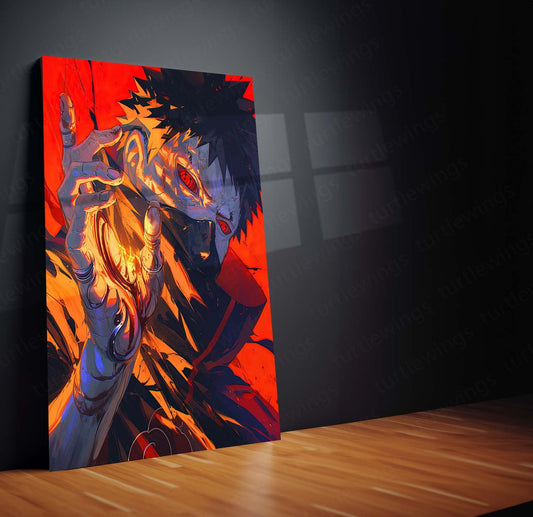 Masked Sorrow - Obito Uchiha Naruto Anime Metal Poster | Shinobi Wall Art | HD Quality