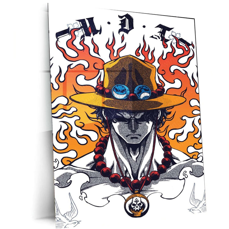 Portgas D. Ace Metal Poster | One Piece Anime Wall Art | HD Print