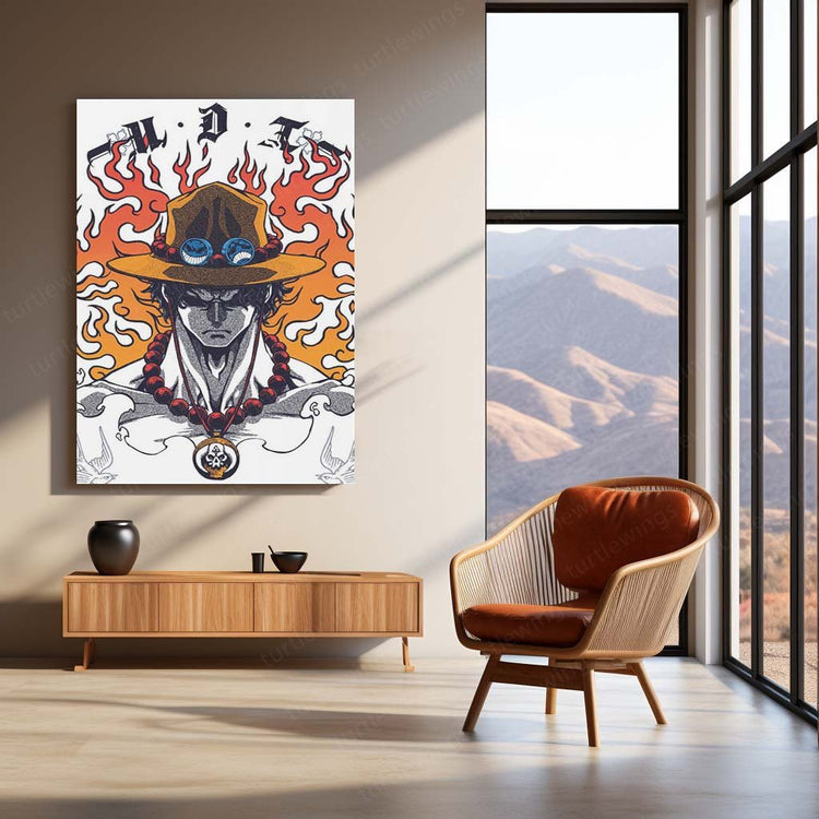 Portgas D. Ace Metal Poster | One Piece Anime Wall Art | HD Print