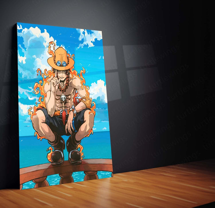 Portgas D. Ace Metal Poster | One Piece Anime Wall Art | HD Print 2