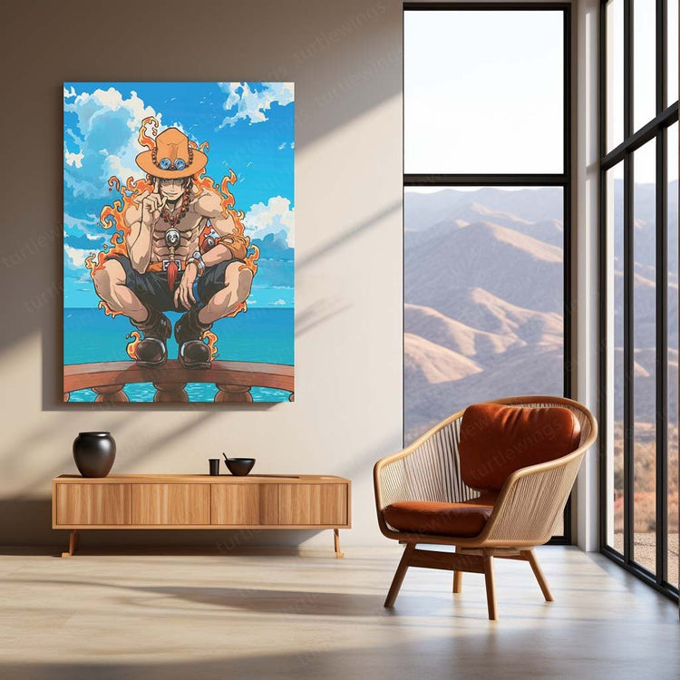 Portgas D. Ace Metal Poster | One Piece Anime Wall Art | HD Print 2