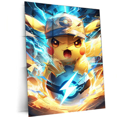 Pikachu Metal Poster – Iconic Electric Pokémon | Cute Pikachu Anime Wall Art