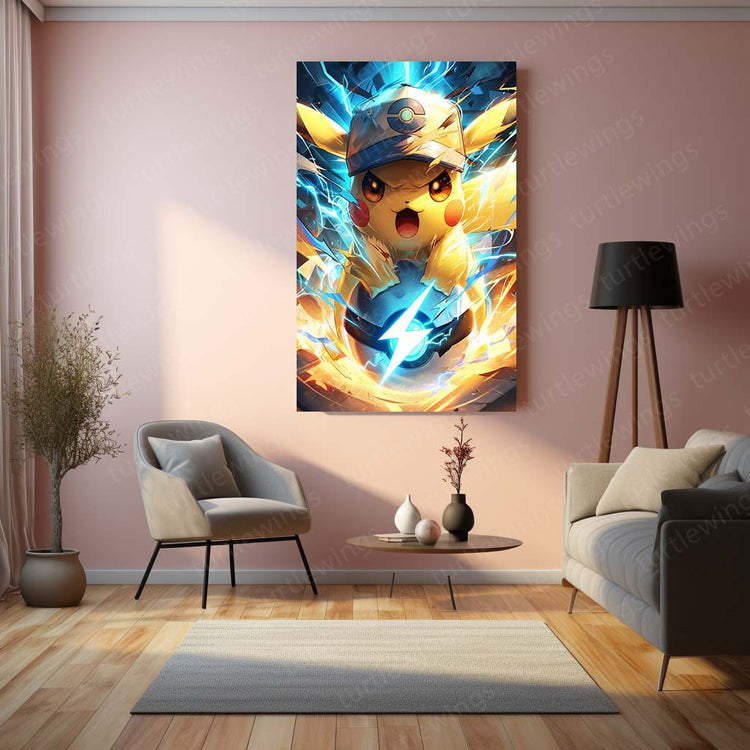 Pikachu Metal Poster | Beloved Pokémon Character | HD Print