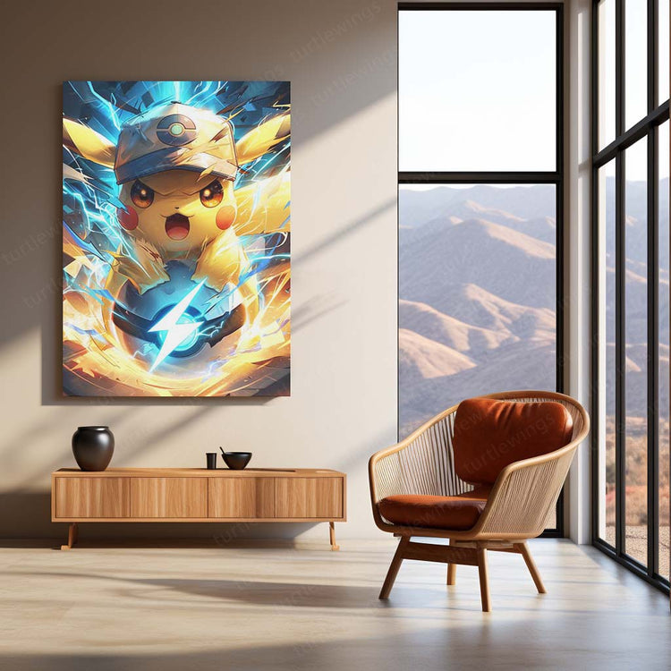 Pikachu Metal Poster | Beloved Pokémon Character | HD Print