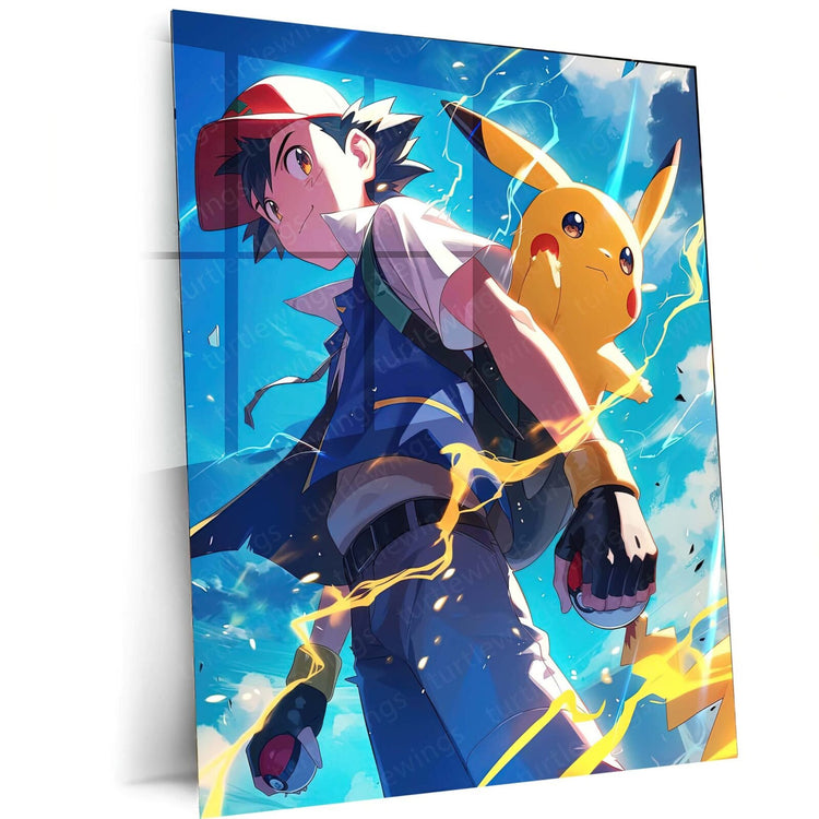 Ash and Pikachu: Pokemon Adventures Metal Poster | Turtlewings Anime Collection