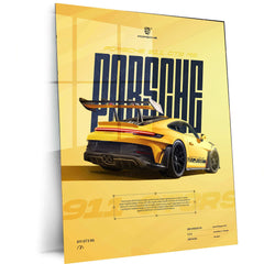 Porsche 911 GT RS Metal Poster