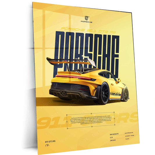 Porsche 911 GT RS Metal Poster - TURTLEWINGS 