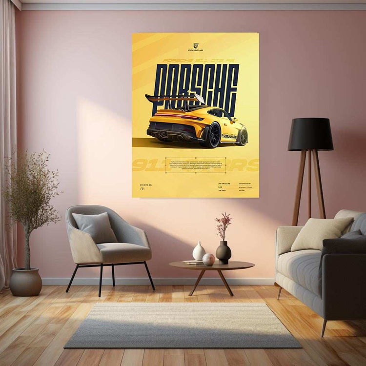 Porsche 911 GT RS Metal Poster - TURTLEWINGS 