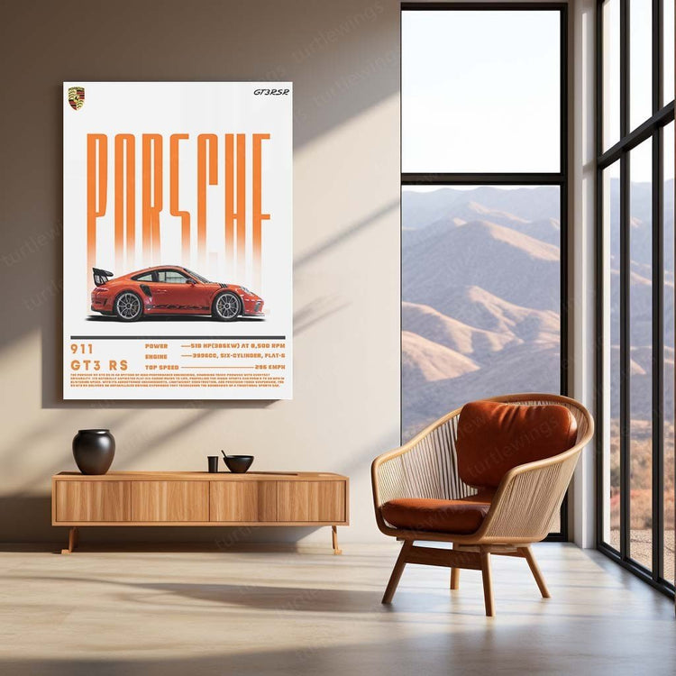 Porsche 911 Iconic Metal Poster | Luxury Auto Art | Turtlewings