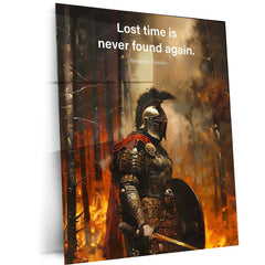 Spartan Warrior Metal Poster – "Molon Labe" Quote