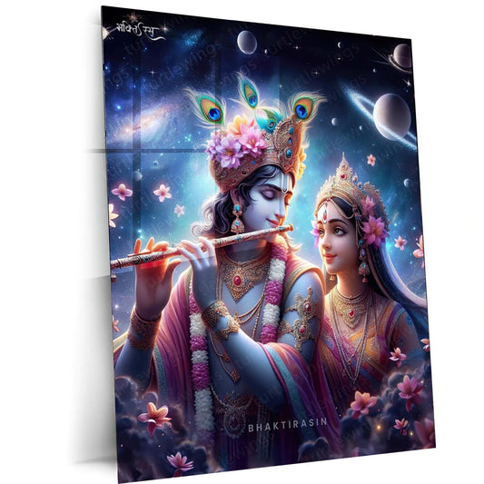 Radha Krishna Eternal Love Metal Poster | Divine Art | Turtlewings Spirituality