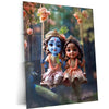 Radha Krishna Metal Poster | Divine Love Wall Art | Spiritual & Aesthetic Decor