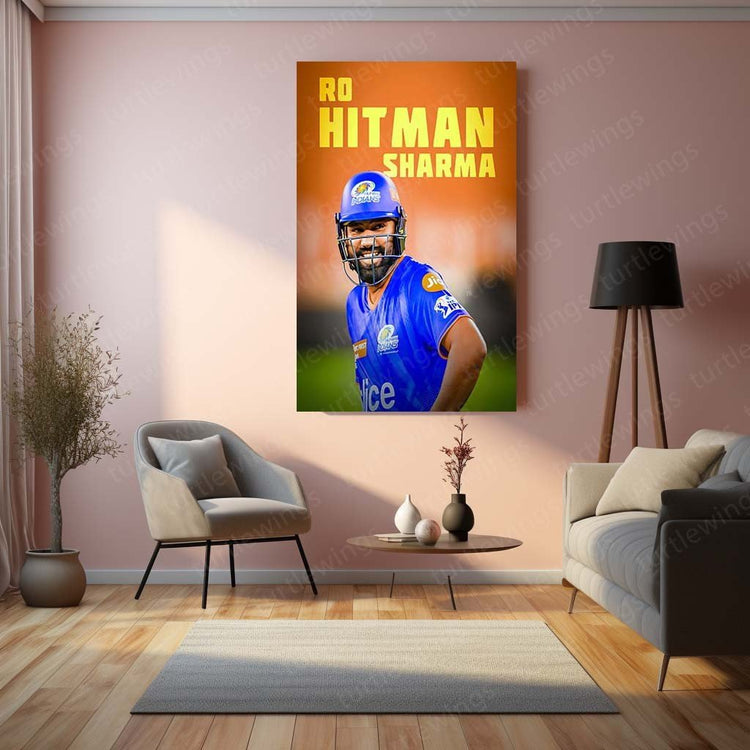 Hitman's Glory - Ro Hitman Sharma Metal Poster | Cricket Icon Wall Art | HD Print