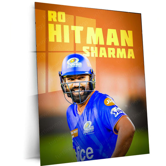 Hitman's Glory - Ro Hitman Sharma Metal Poster | Cricket Icon Wall Art | HD Print