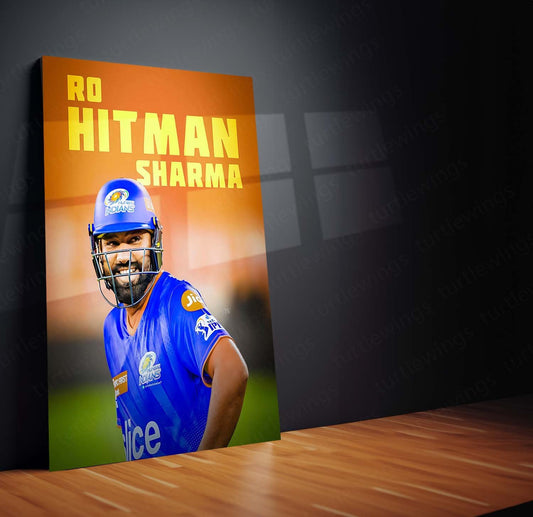 Hitman's Glory - Ro Hitman Sharma Metal Poster | Cricket Icon Wall Art | HD Print