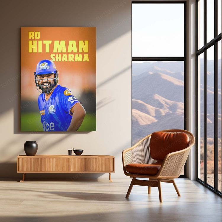 Hitman's Glory - Ro Hitman Sharma Metal Poster | Cricket Icon Wall Art | HD Print