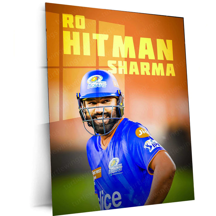 Rohit Sharma Metal Poster – The Hitman of Indian Cricket - TURTLEWINGS 