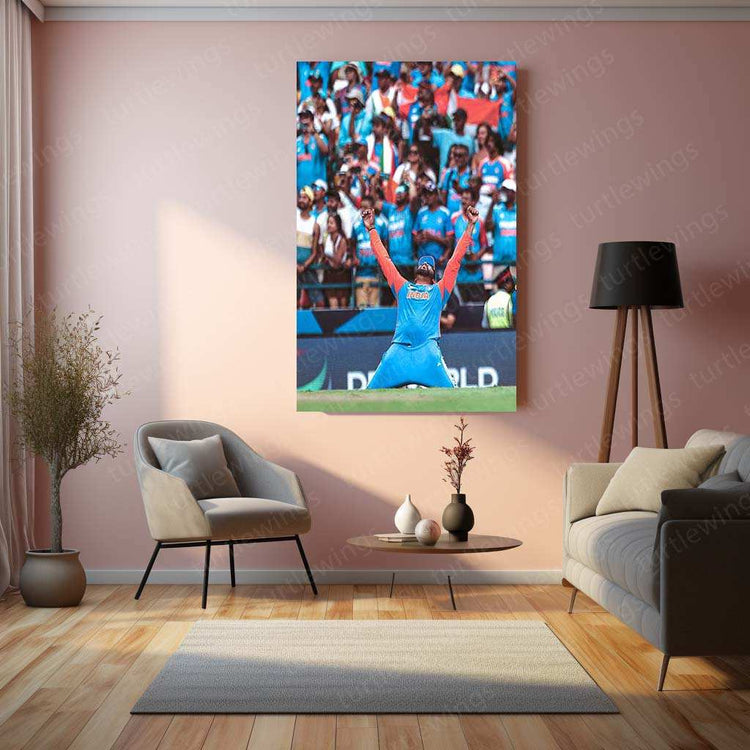 Rohit Sharma Celebration Metal Poster – Hitman’s Iconic Moments - TURTLEWINGS 