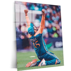 Rohit Sharma Celebration Metal Poster – Hitman Cricket Wall Art | Team India & IPL Champion