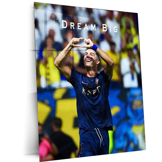 Cristiano Ronaldo 'DREAM' Metal Poster | Inspirational Soccer Star | Turtlewings