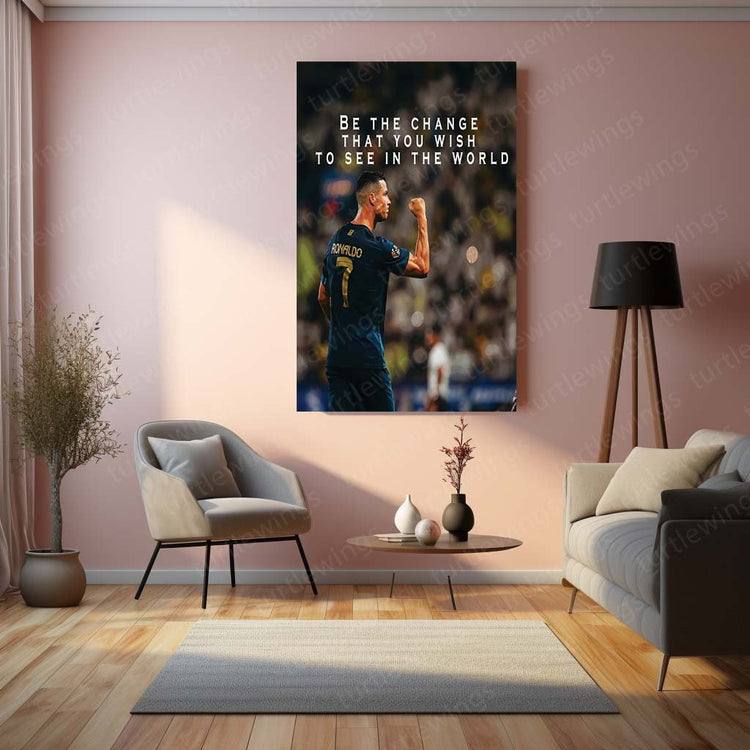 Cristiano Ronaldo Inspirational Quote Metal Poster | Soccer Icon | Turtlewings