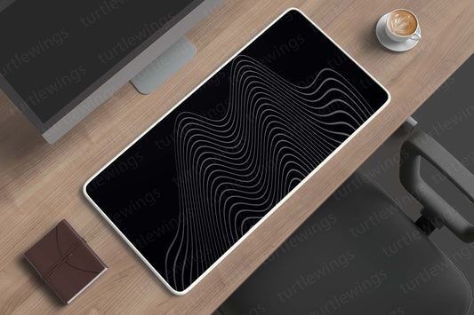 Rhythm Dark Abstract Deskmat | Mysterious Flowing Design