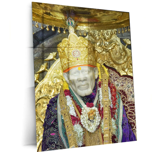 Sai Baba Metal Poster – Divine Blessings & Wisdom - TURTLEWINGS 