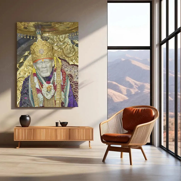 Sai Baba Metal Poster – Divine Blessings & Wisdom - TURTLEWINGS 