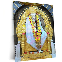 Sai Baba Metal Poster – Divine Blessings & Wisdom 1